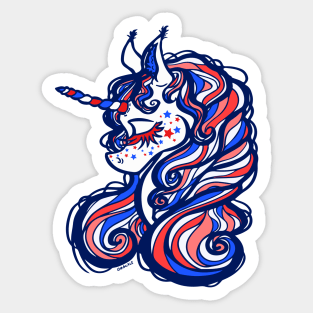 Star Spangled Unicorn Sticker